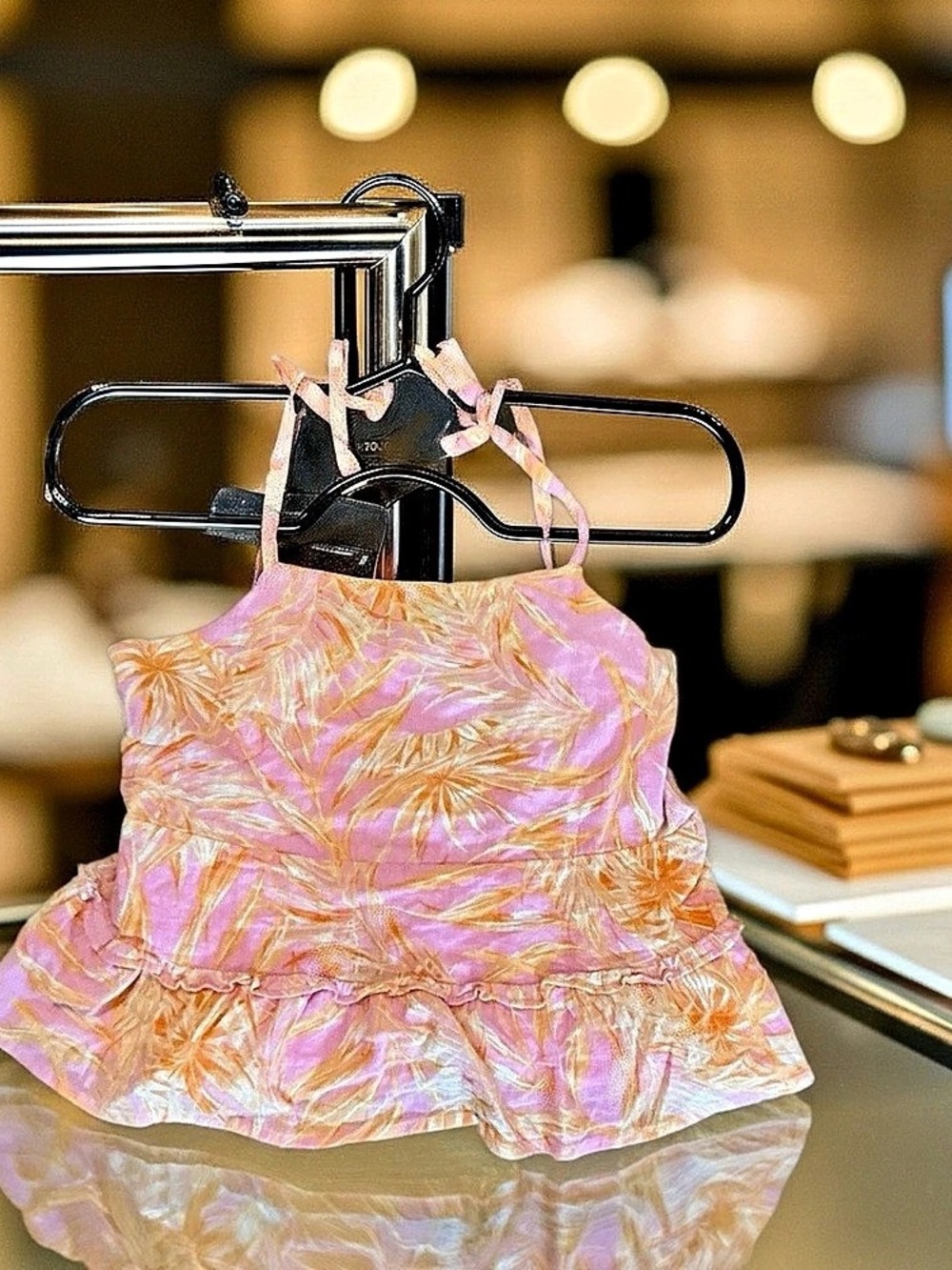 GB Girls XL Pink Floral Top, Like New